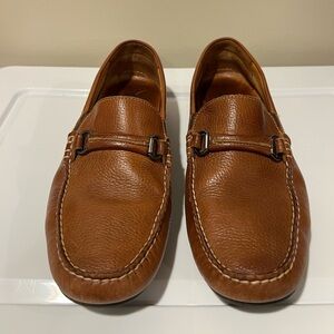 Johnston & Murphy Tan Leather Slip-On Loafers Cort Bit.